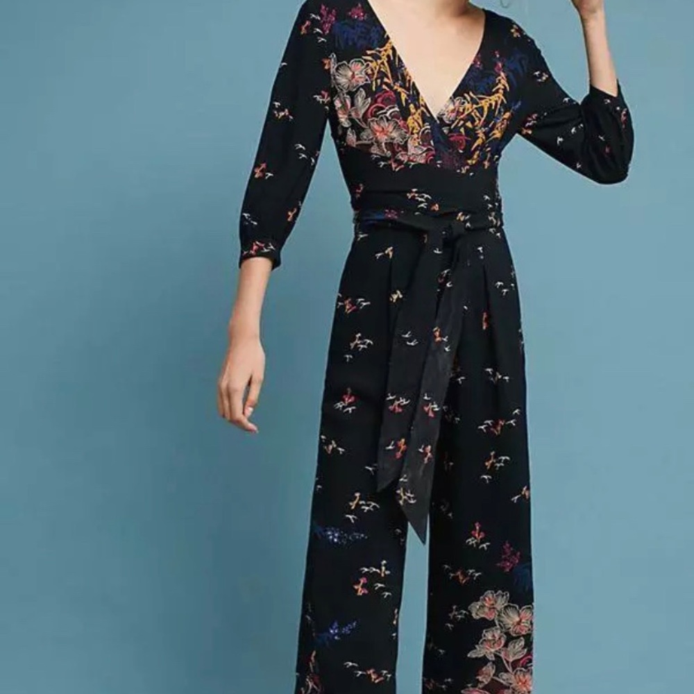 ❤️SOLD❤️ Feather + Bone Nara Jumpsuit Anthro - Picture 3 of 4